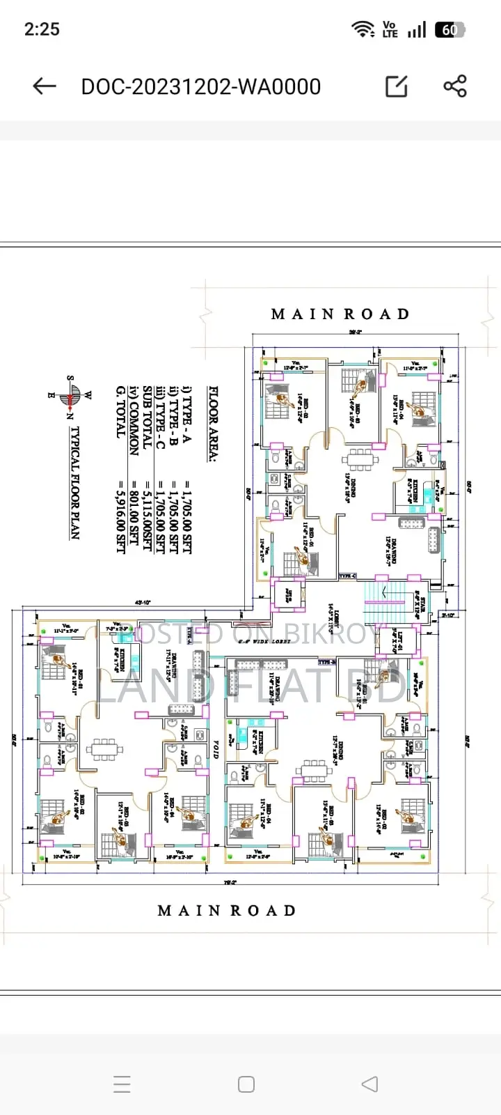 South-facing Lake View @ 2000 sq ft flat for sale on 40-foot Avenue Road
