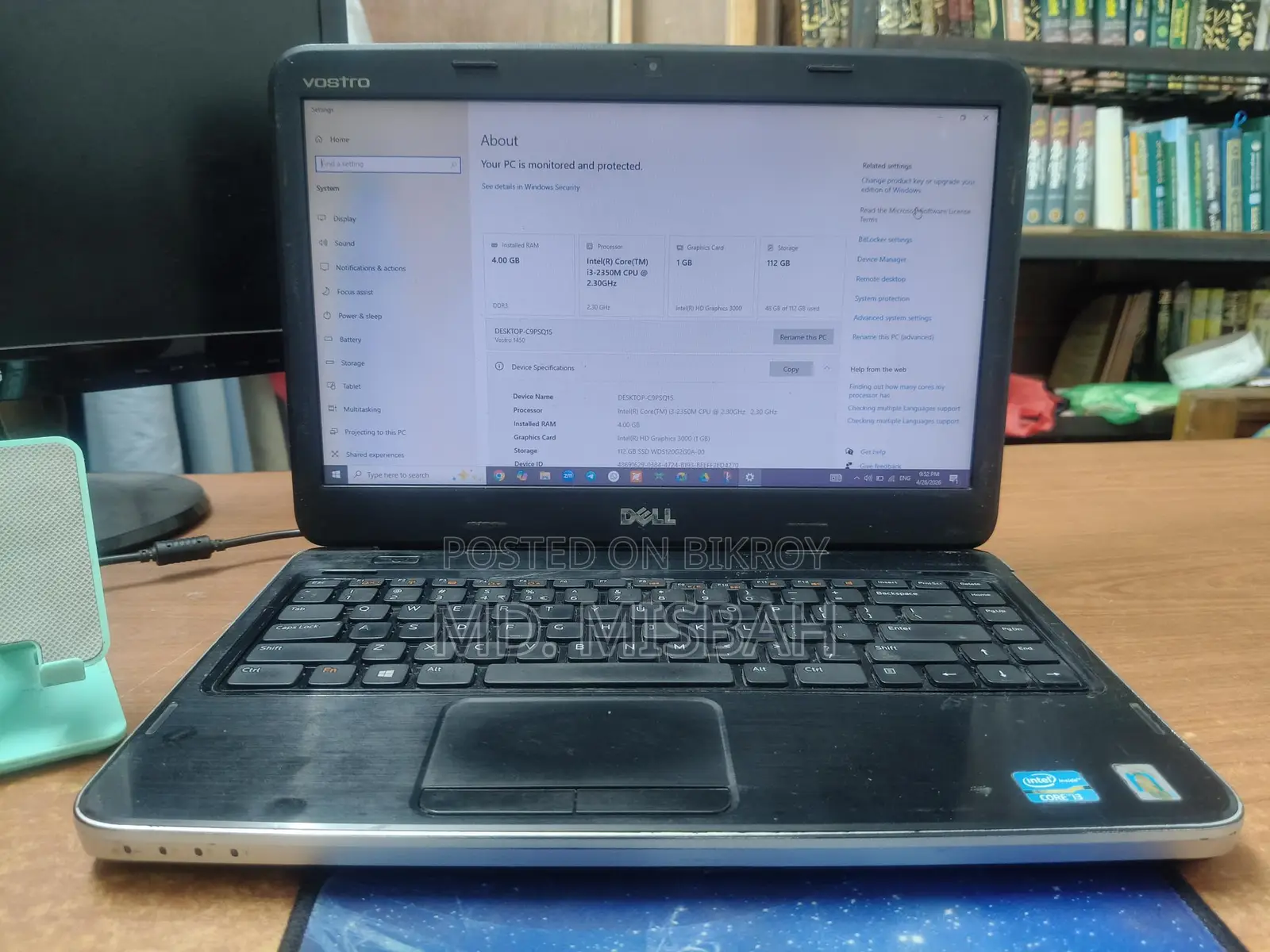 Laptop Dell Vostro 1310 4GB Intel Core i3 SSD 128GB