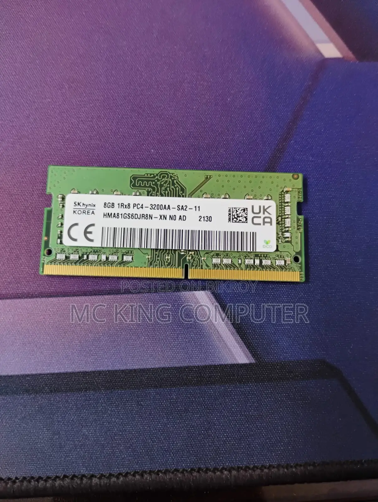 Sk-Hynix DDR4 ৮জিবি ল্যাপটপ র‍্যাম, ৩২০০এফএসবি