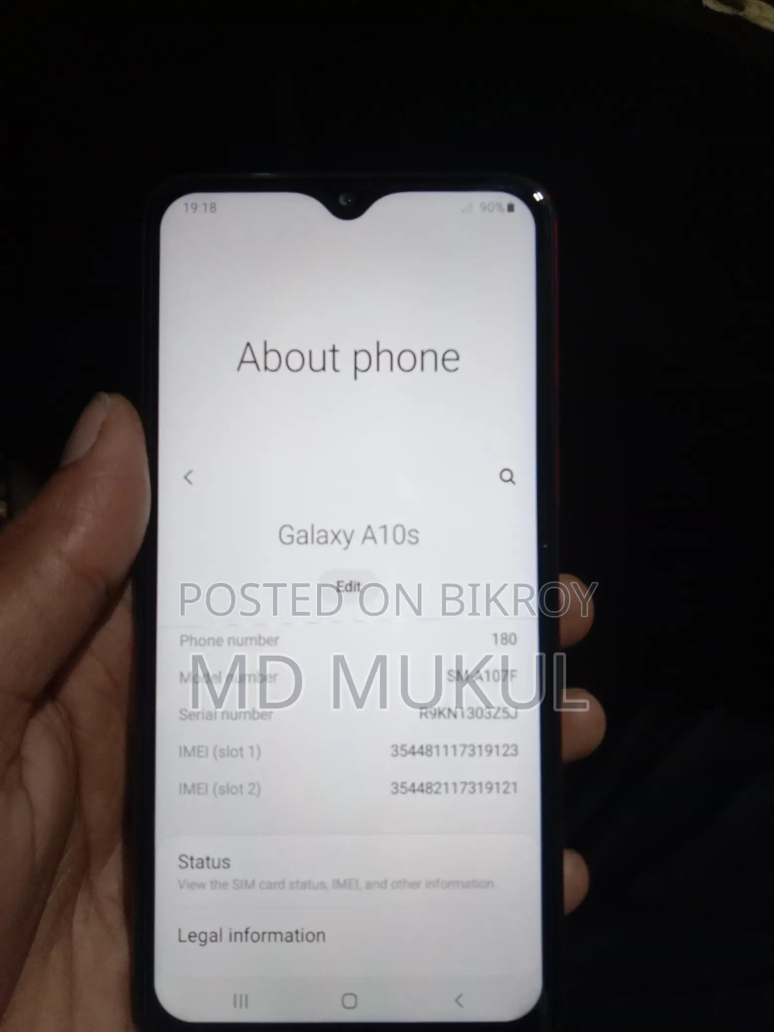 Samsung Galaxy A10s . (Used)