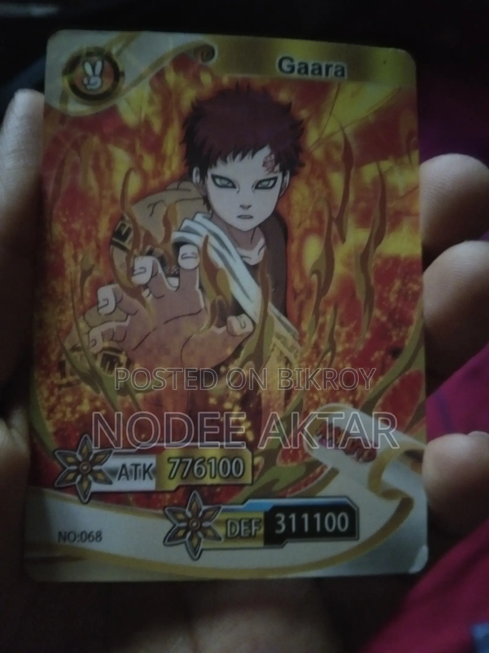 Gaara Anime Card Rare – Naruto Collection