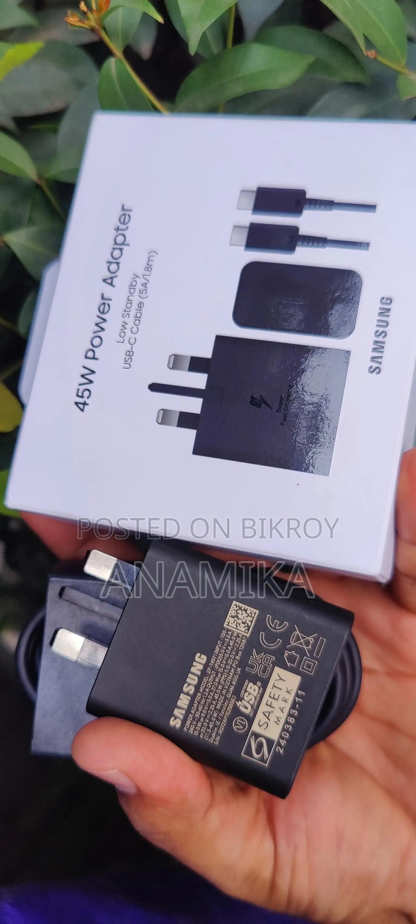Samsung 45w Original Adapter with Vietnam Cable
