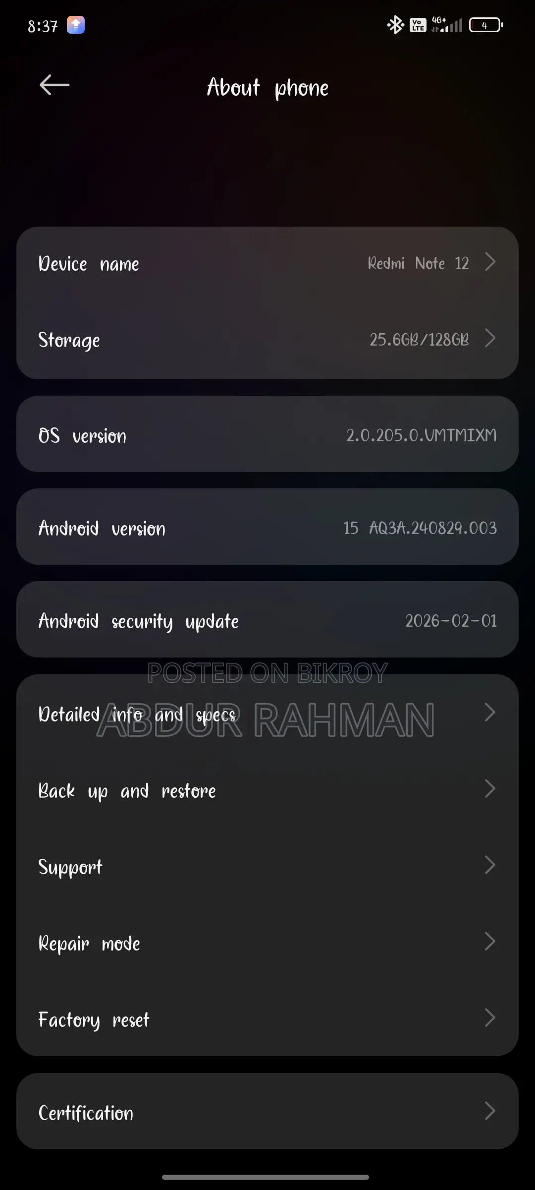 Xiaomi Redmi Note 12 (Used)