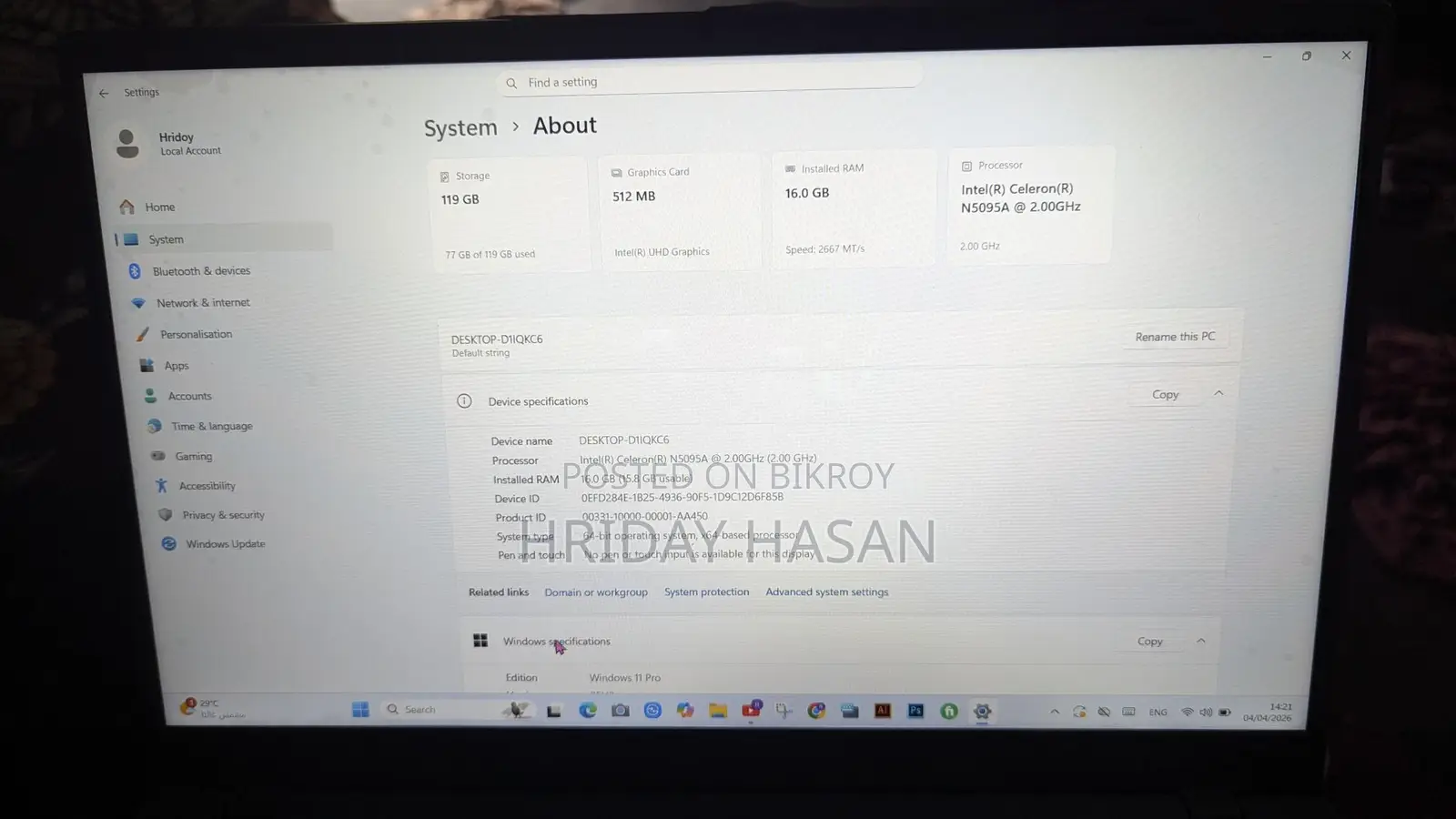 Laptop for sale