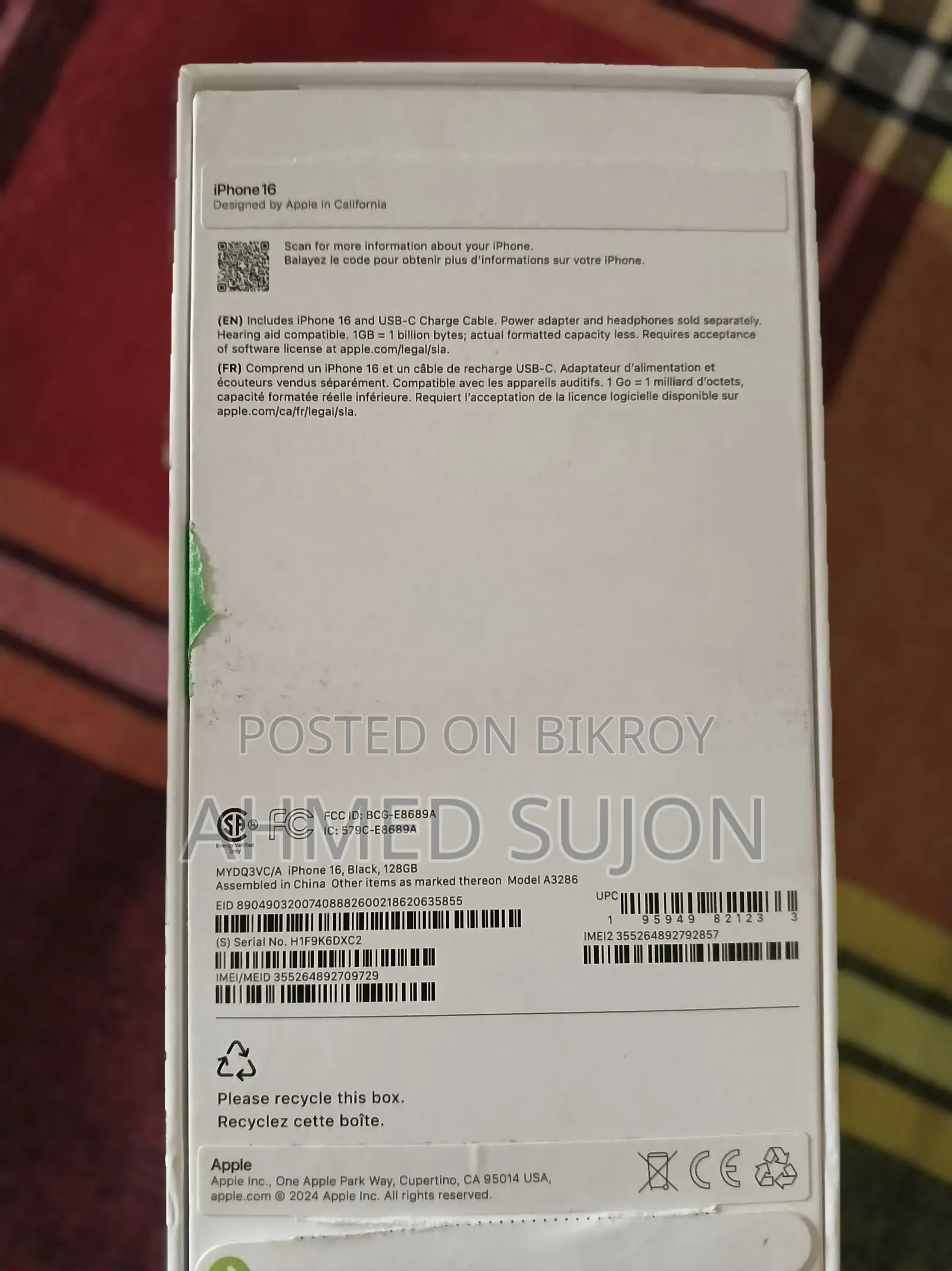 Apple iPhone 16 Canadian (Brand New)