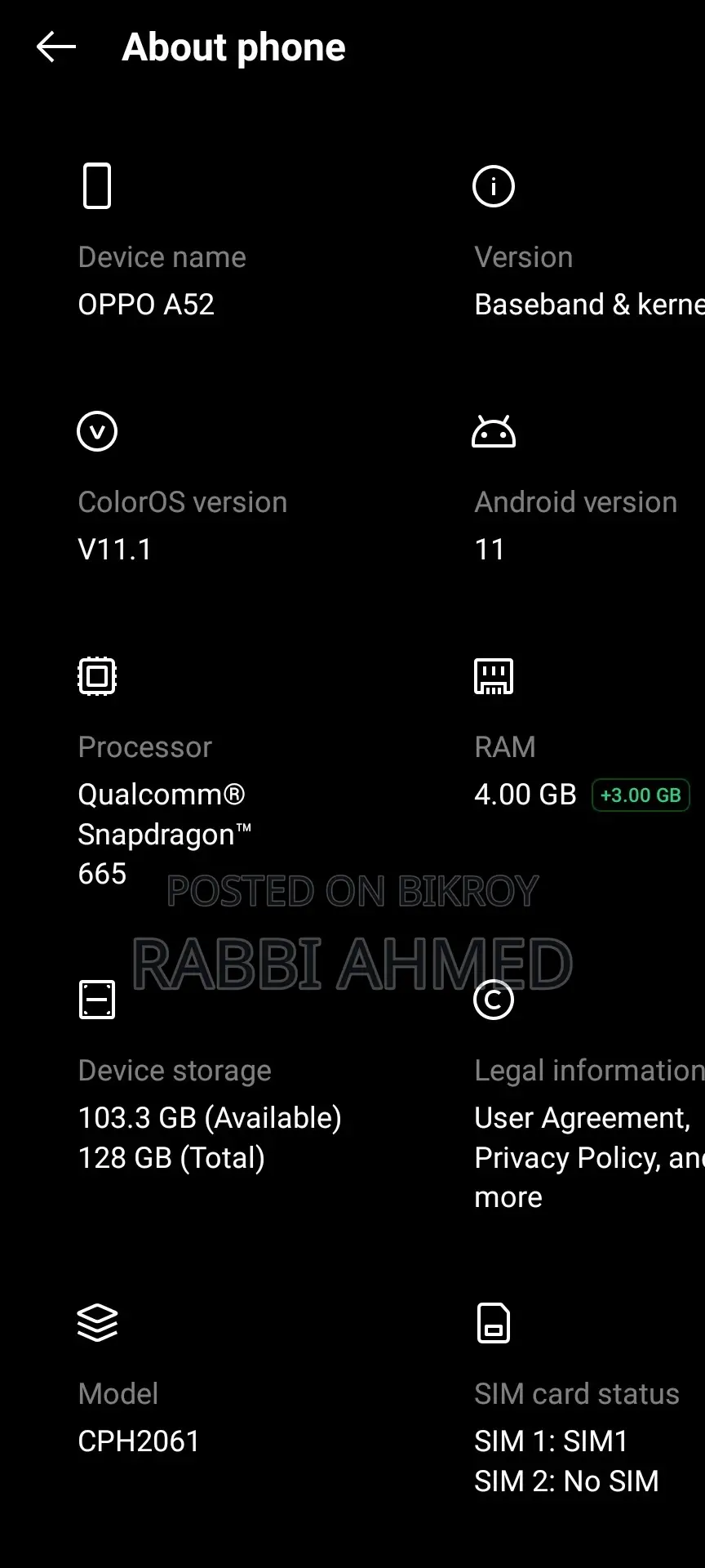OPPO A52 4/128 (Used)