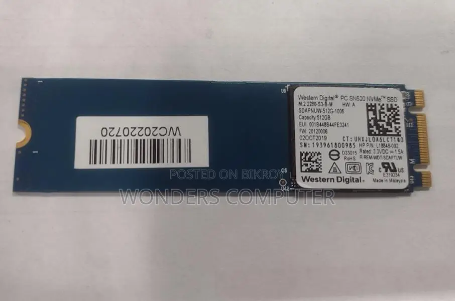 Genuine Western Digital 512 GB NVMe SSD 1 Year Warranty