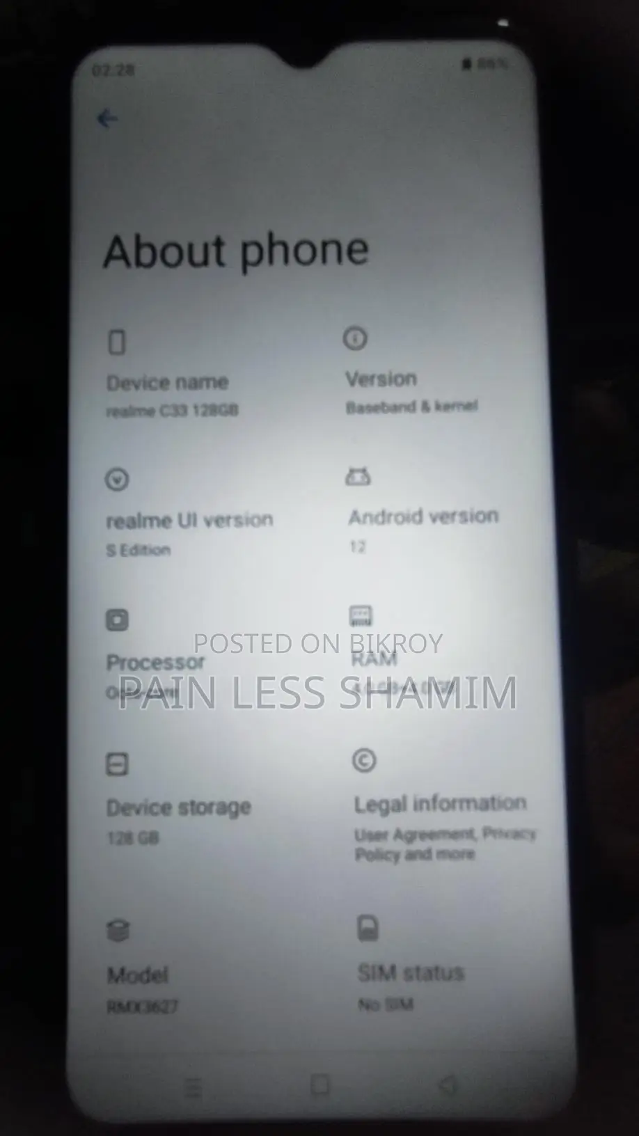 Realme C33 RAM 4+4/128 (Used)