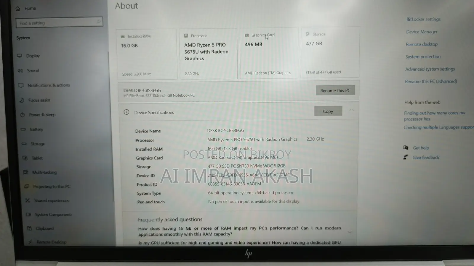HP Elitebook 655 G9 Premium Business Laptop