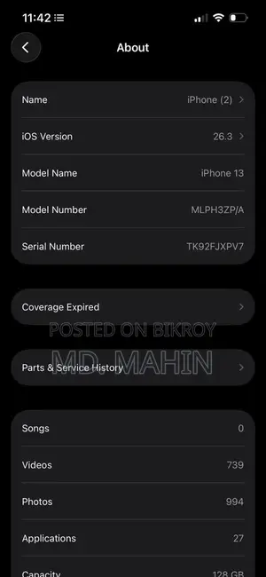 Apple iPhone 13 ` (Used)