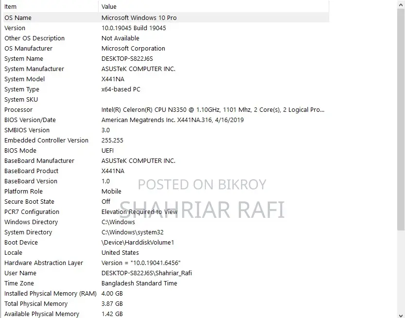 ASUS Laptop for Sale – Perfect for Office, Study, and Online Work