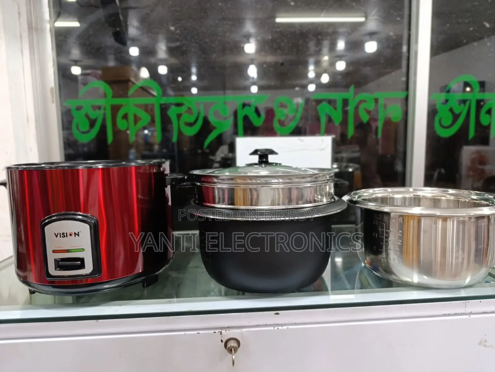 Vision 3.0 Liter Rice Cooker Stainless Steel Red Double Pot
