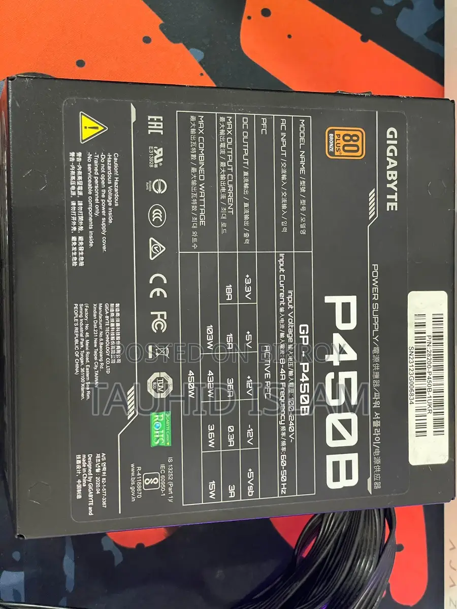 Gigabyte P450b 450watt Bronze Plus Psu
