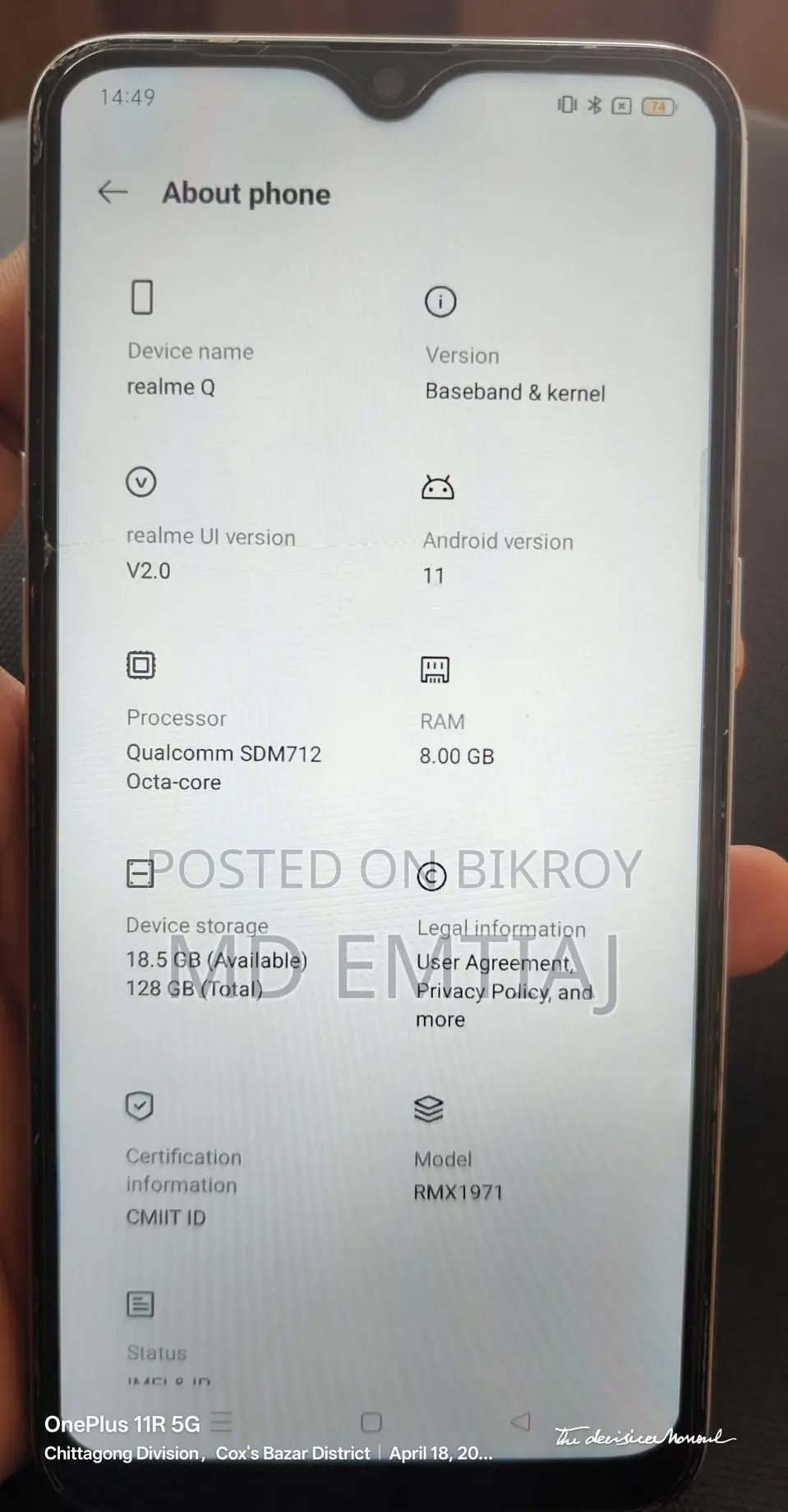 Realme 5 Pro ` (Used)