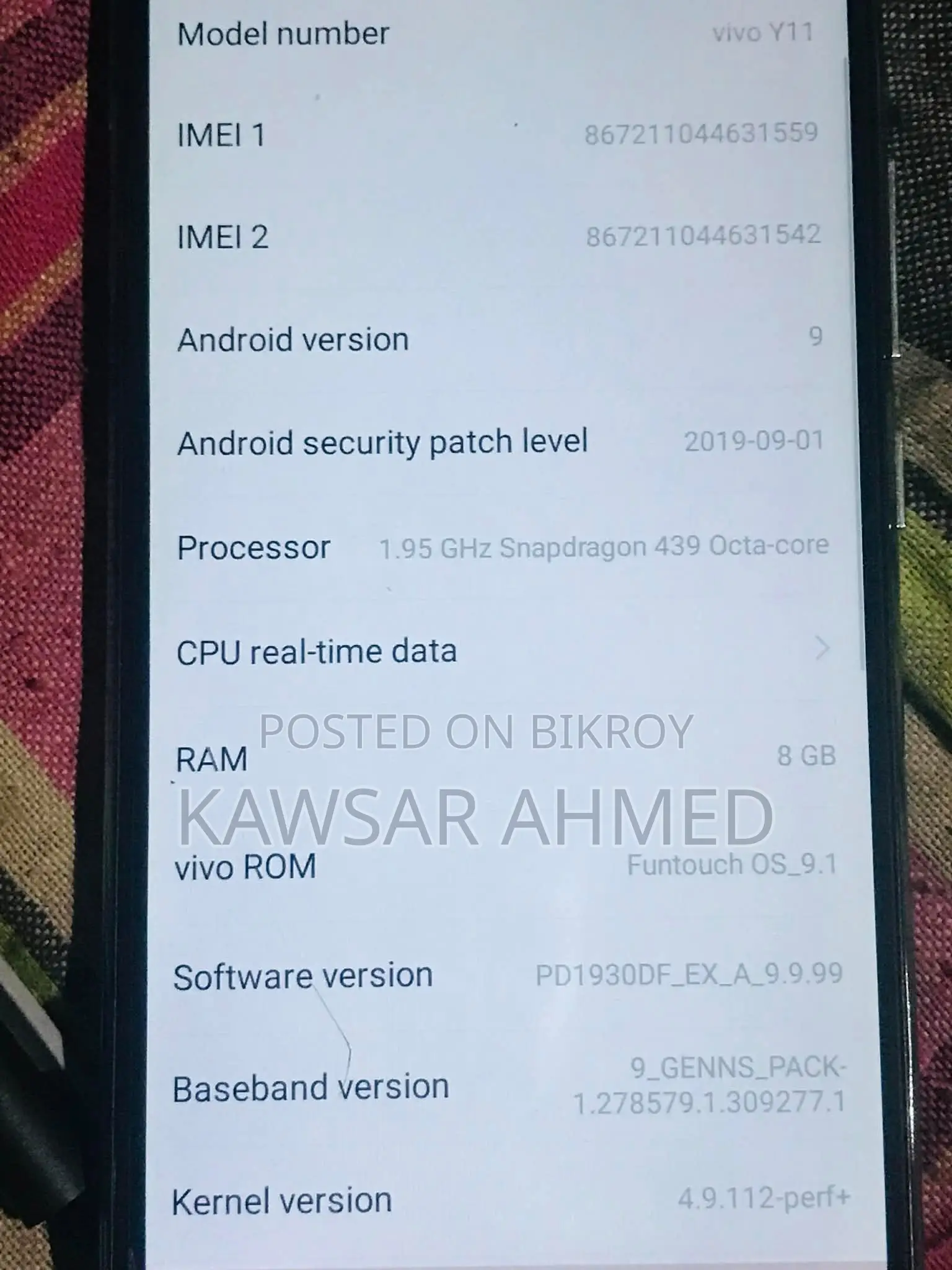 Vivo Y11 8/256GB (Used)