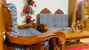 Bed size 6/7 feet, Dressing table, Dining table, Sofa 2+2+1 with Tea table