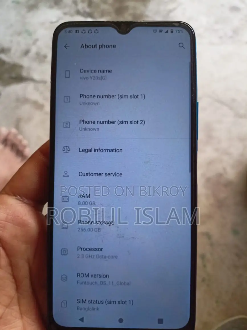 Vivo Y20s Ram 8/256 (Used)