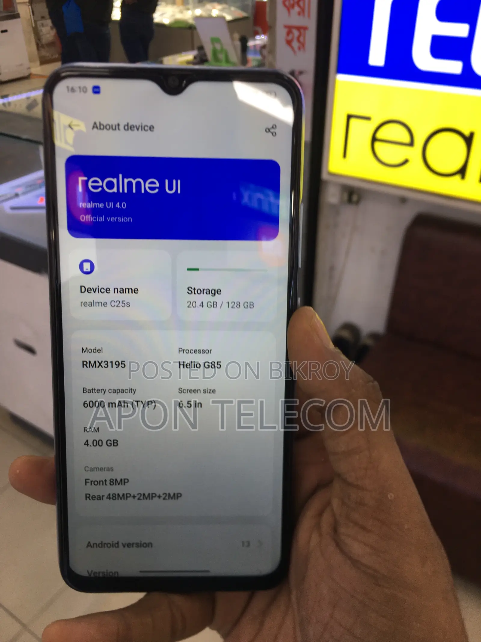 Realme C53 Ram: 4GB/Rom: 128GB (Used)