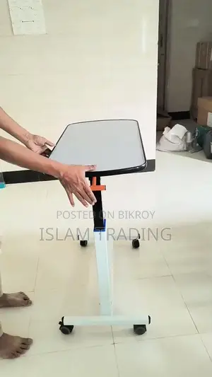 Adjustable Hospital Overbed Table Trolley