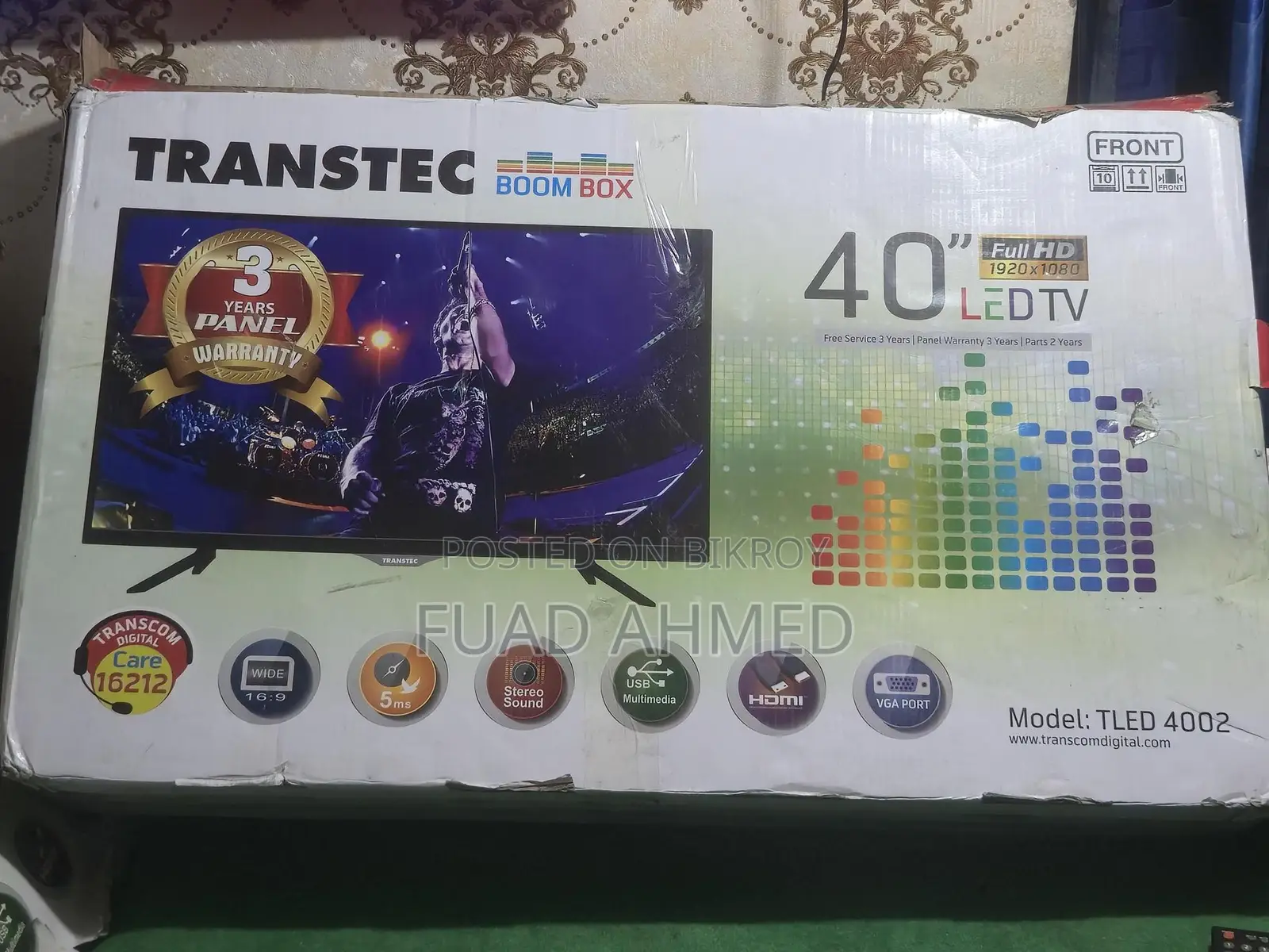 Transtec 40" TV + Google box (voice) with six months warranty