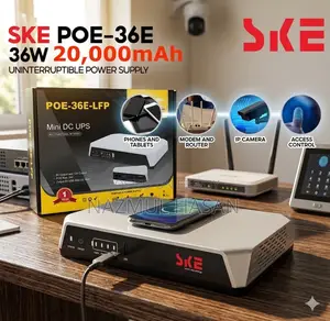 SKE POE-36E-LFP 20,000mAh মিনি ডিসি ইউপিএস – 36W হাই পাওয়ার ব্যাকআপ