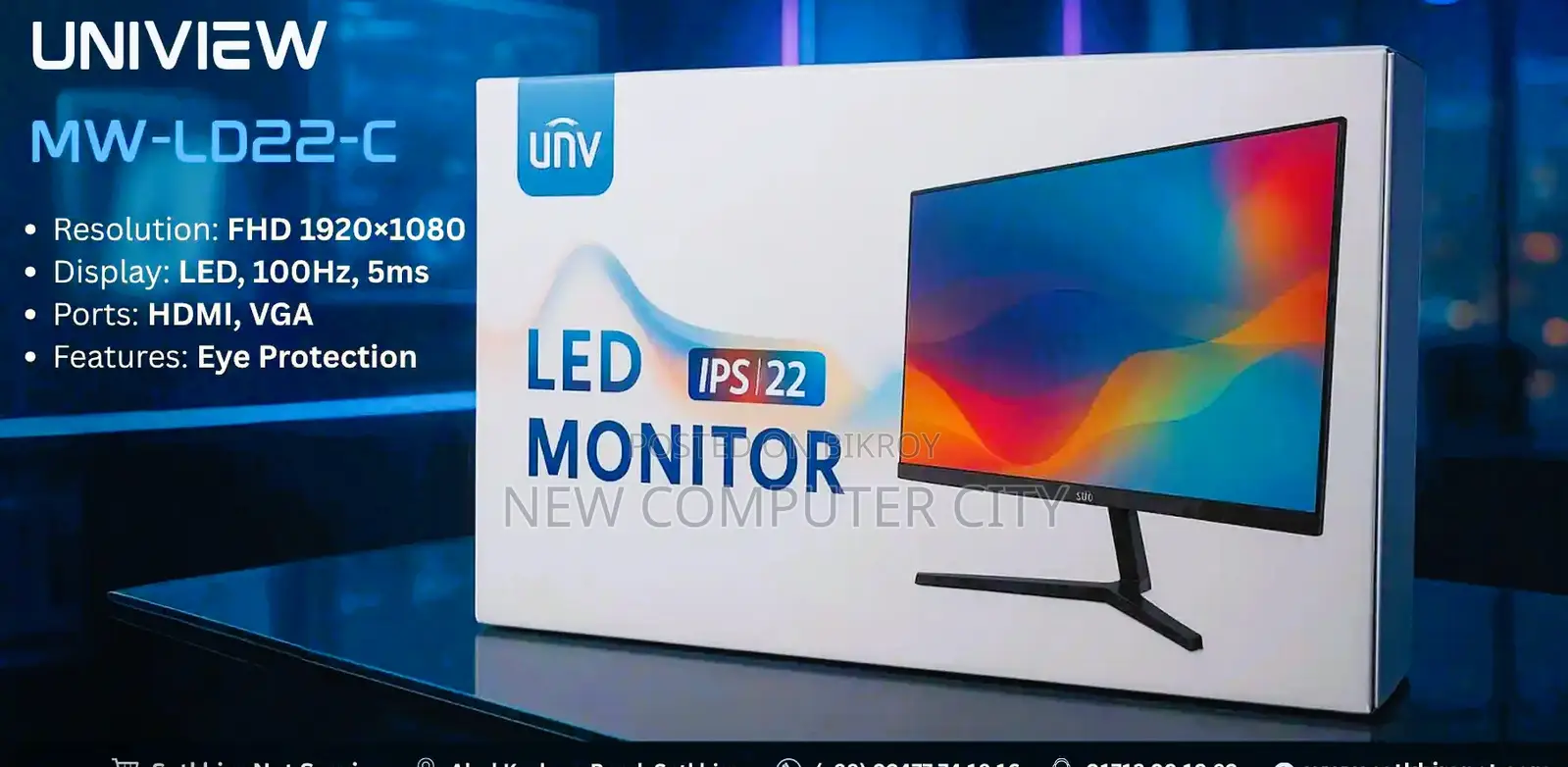 Uniview MW-LD22-C2 22" IPS 100Hz LED Monitor