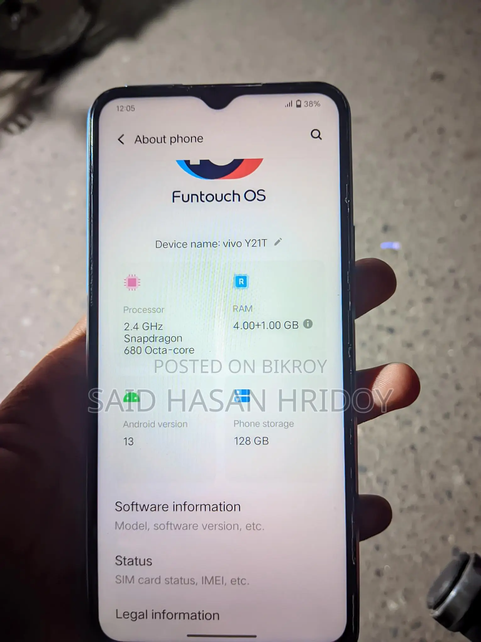 Vivo y20T (Used)