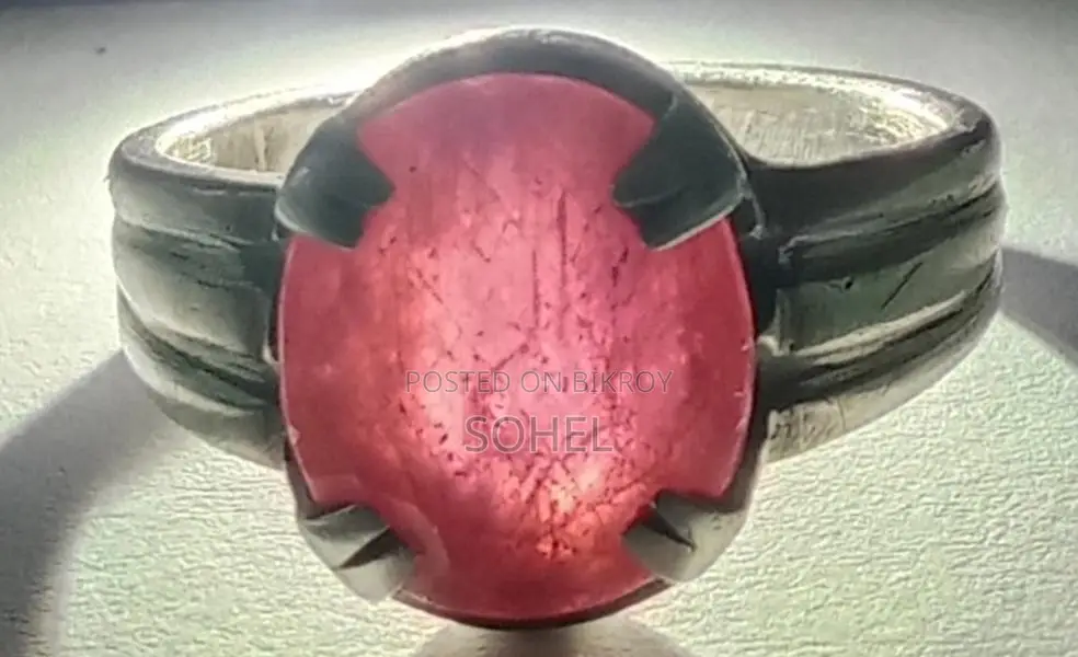 অরজিনাল বার্মিজ রুবি পাথর রুপার আন্টি