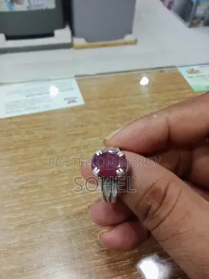 অরজিনাল বার্মিজ রুবি পাথর রুপার আন্টি