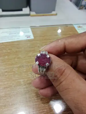 অরজিনাল বার্মিজ রুবি পাথর রুপার আন্টি