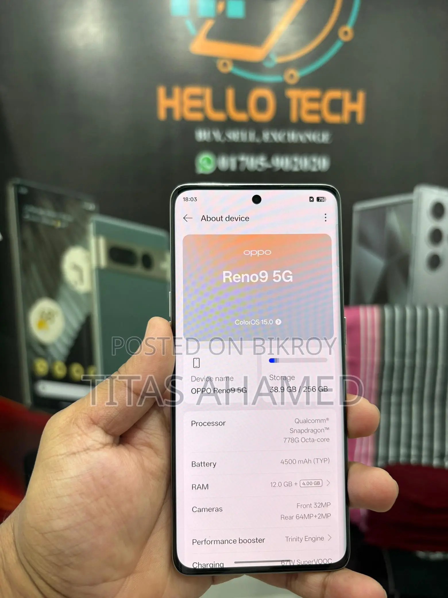 OPPO Reno 9 12+256 super fresh (Used)