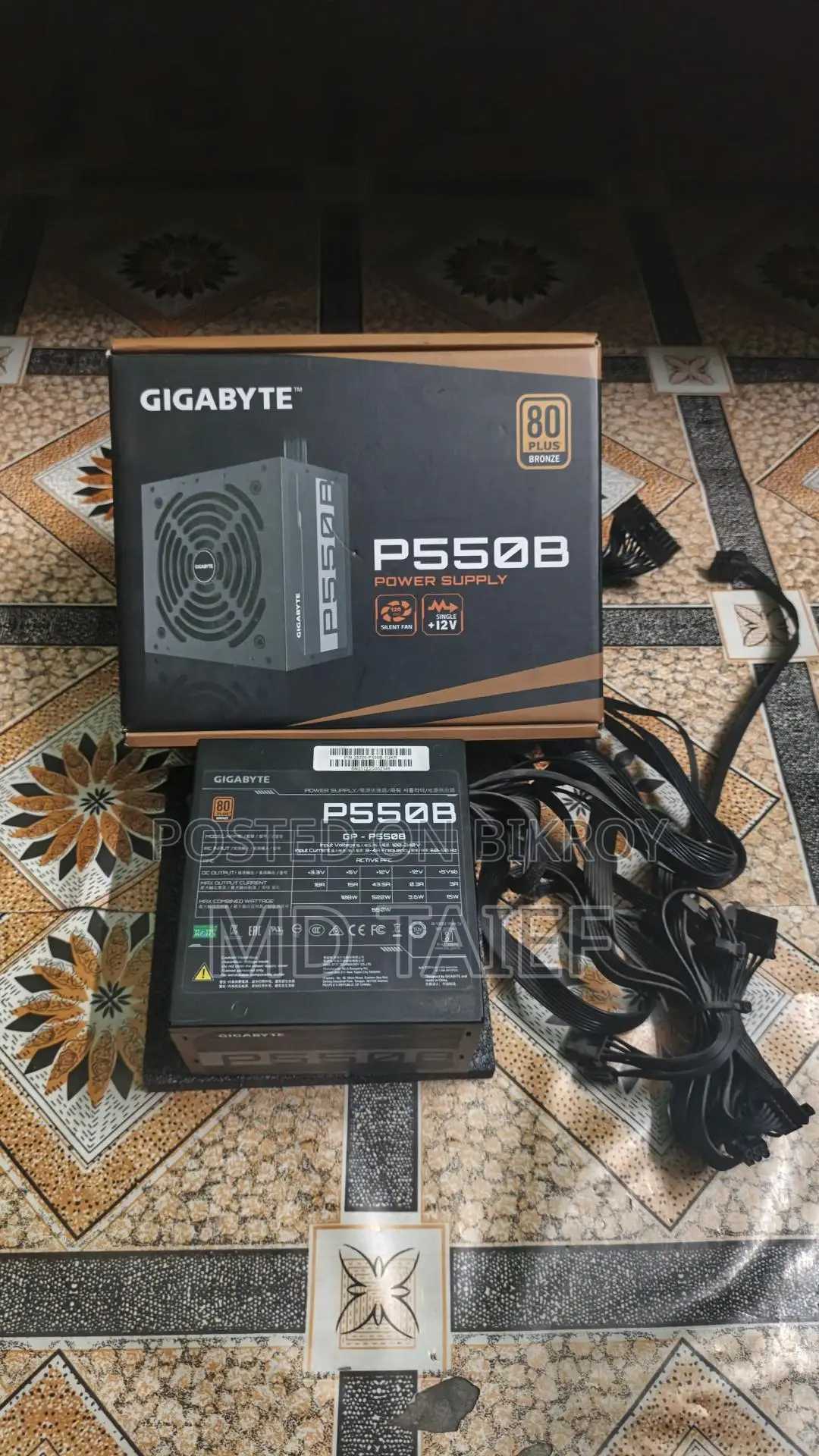 Gigabyte p550b 550w 80 Plus Bronze Certified Power Supply