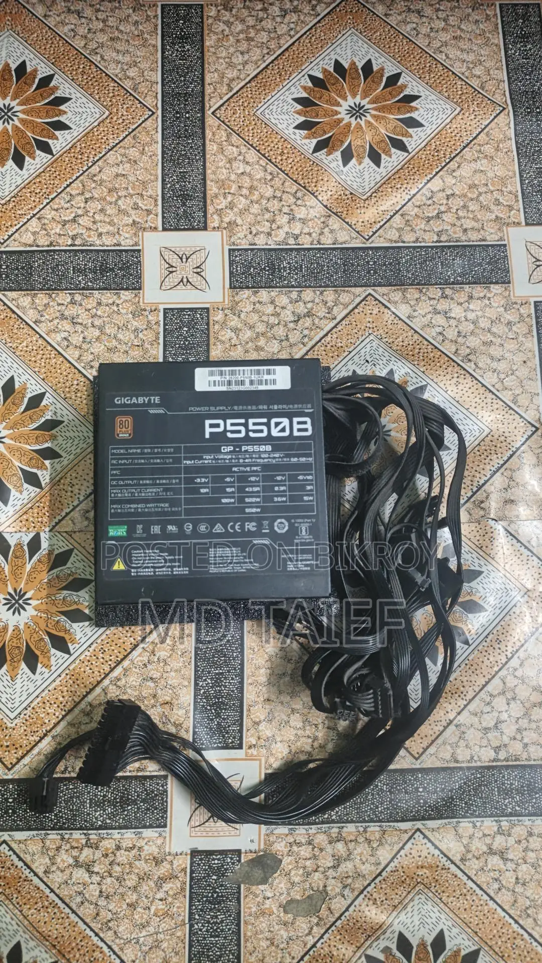 Gigabyte p550b 550w 80 Plus Bronze Certified Power Supply
