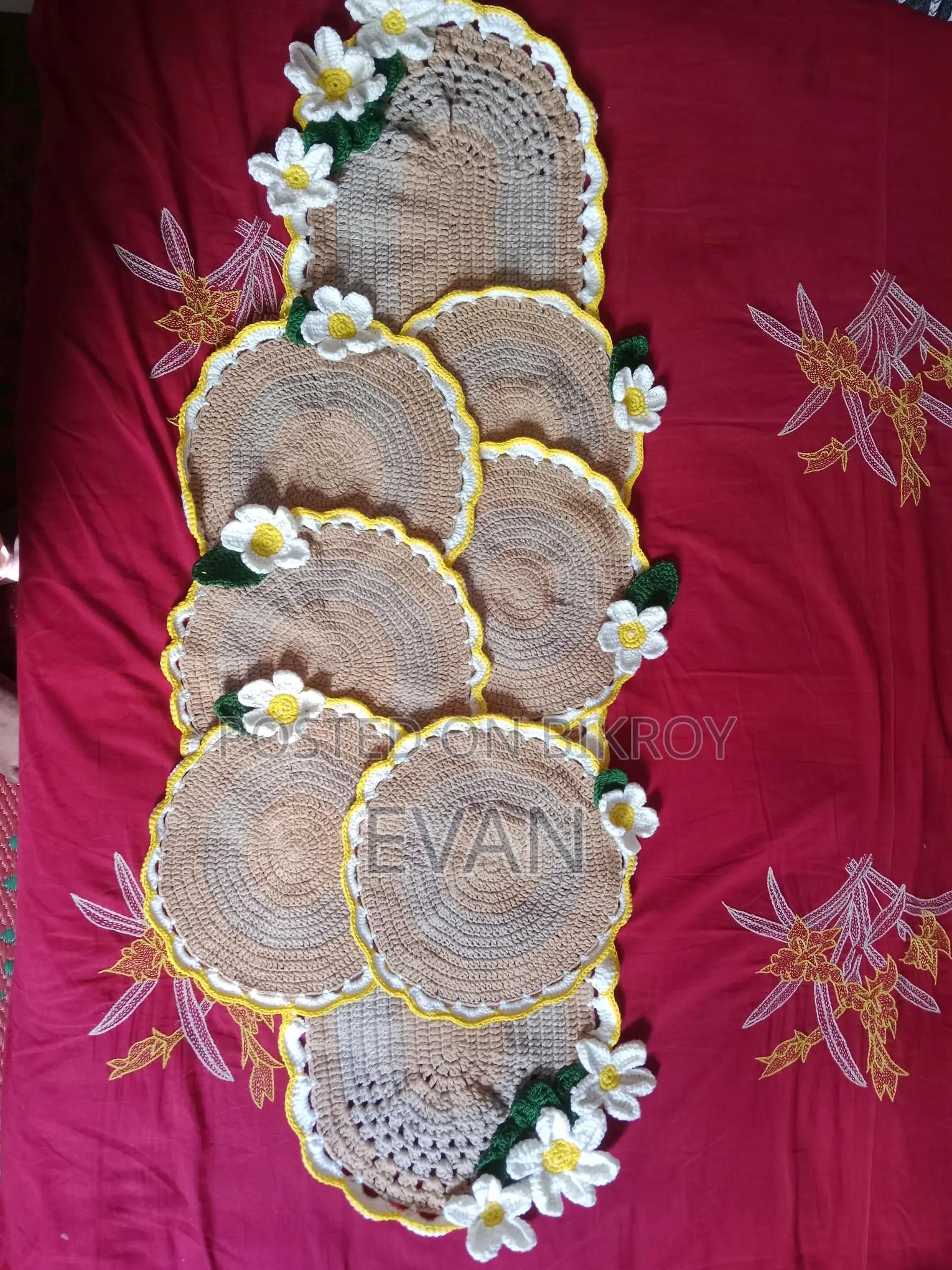 Two Sets of Crochet Table Mats