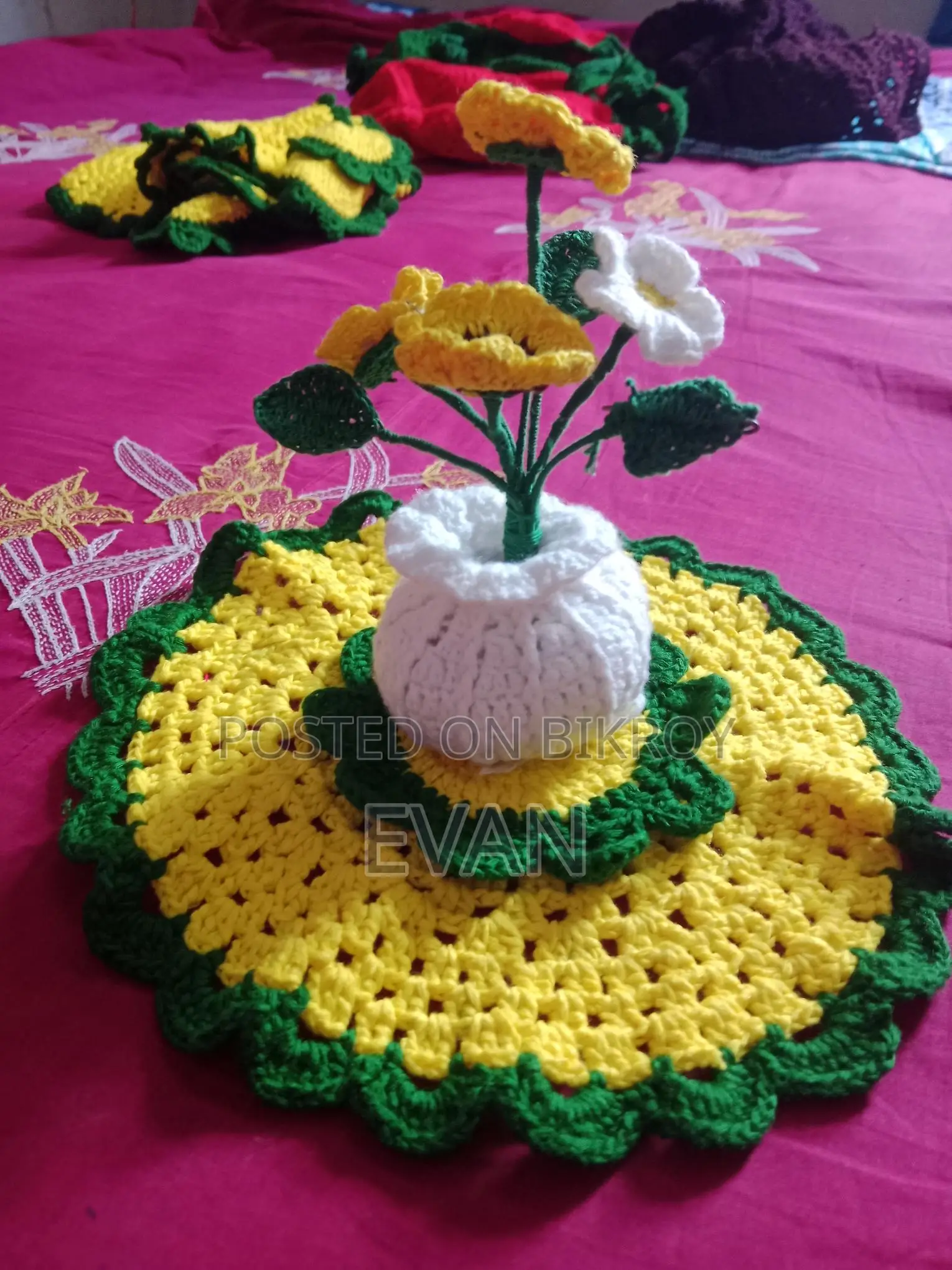Two Sets of Crochet Table Mats