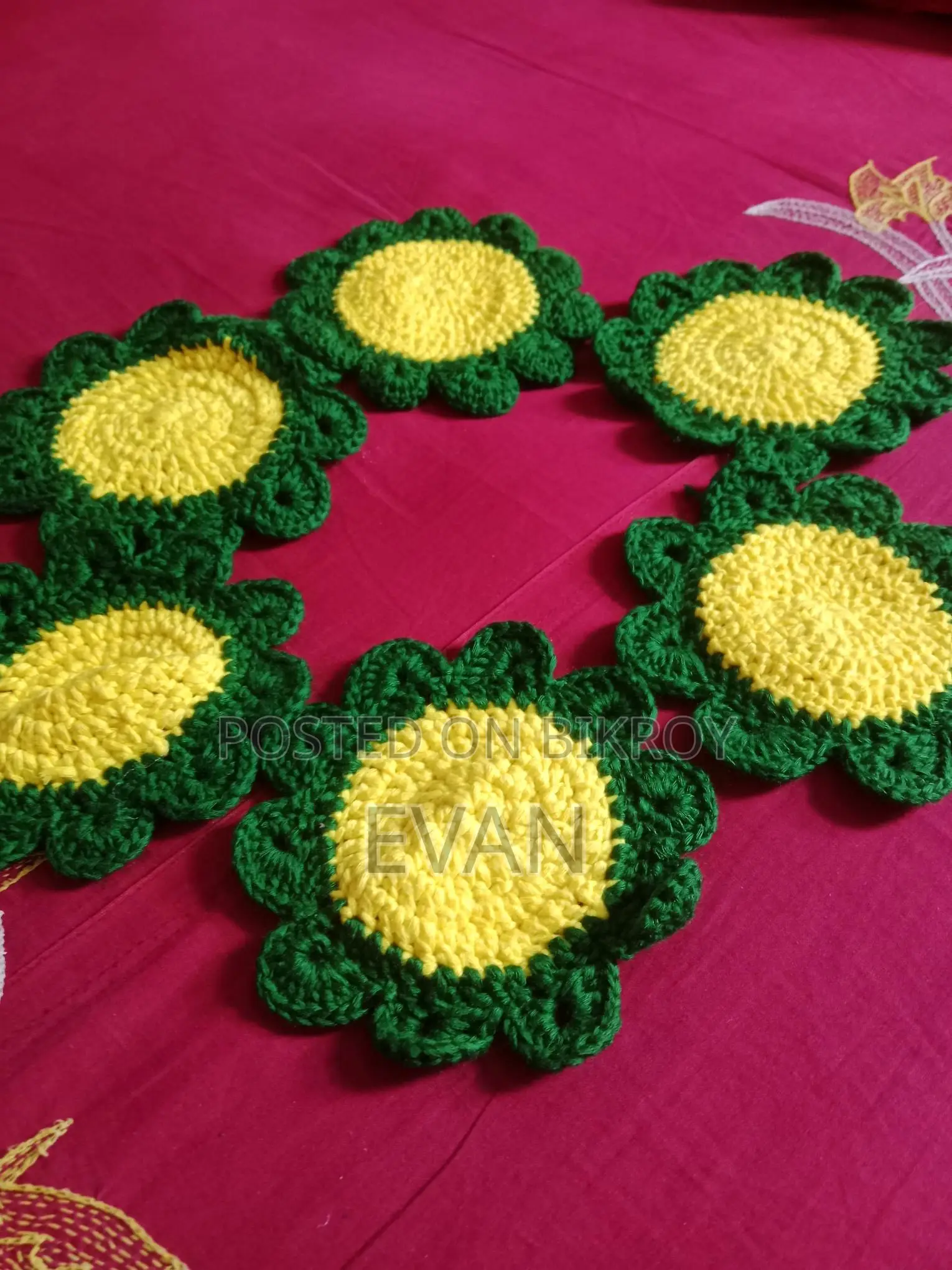 Two Sets of Crochet Table Mats