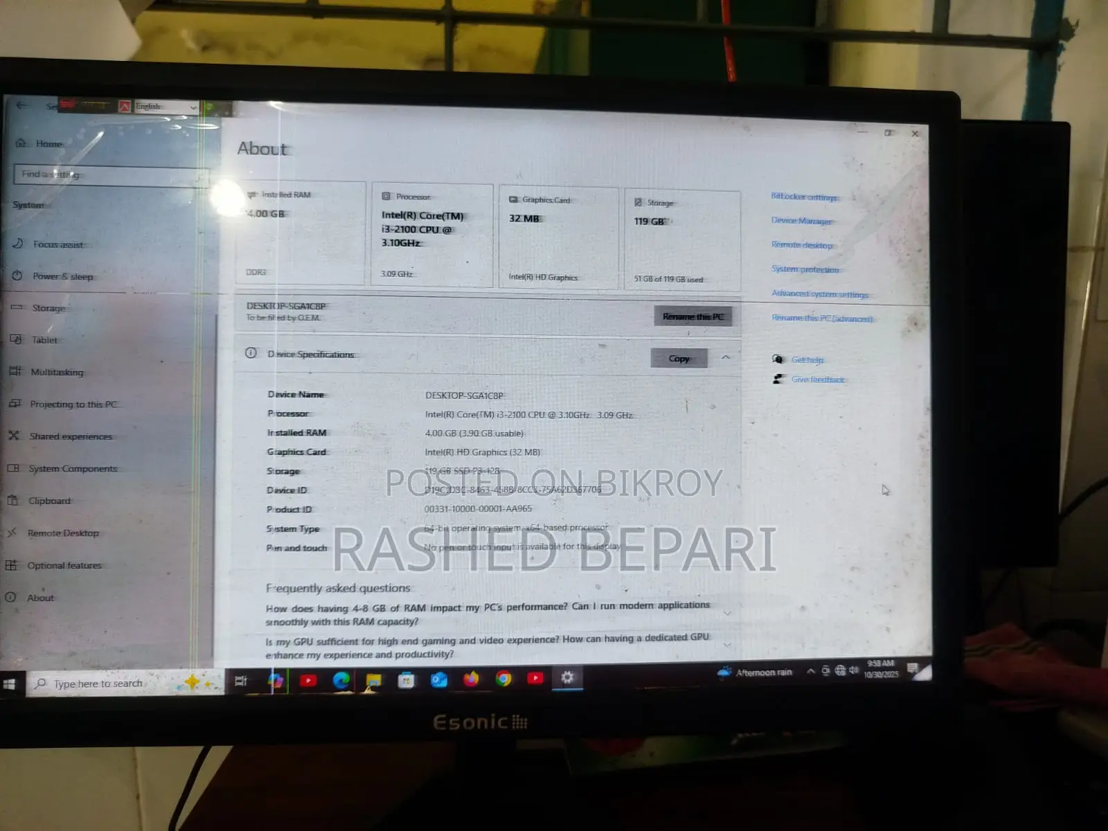 Computer for urgent sale.