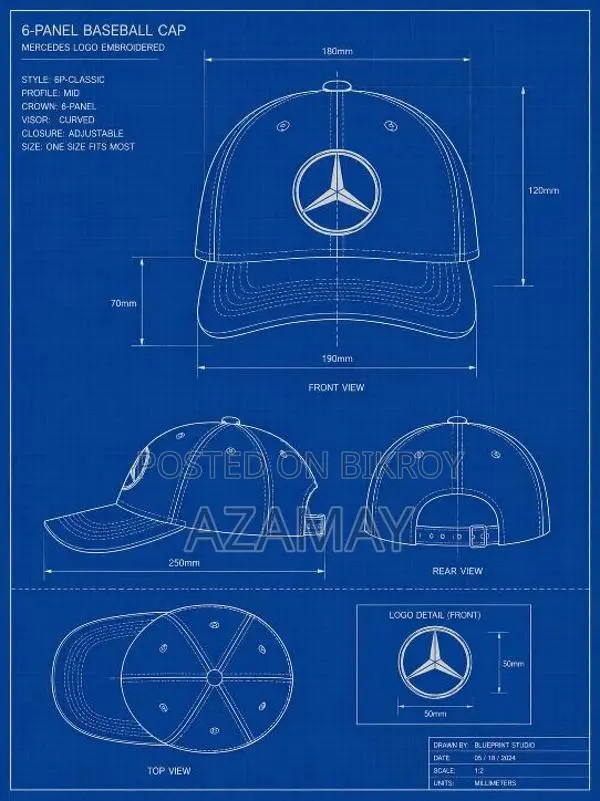 Mercedes Men's Cotton Trucker Snapback Baseball Cap Hat - For Men