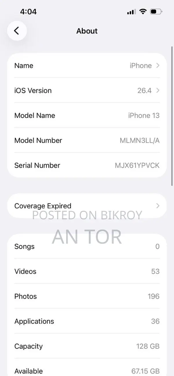 Apple iPhone 13 . (Used)