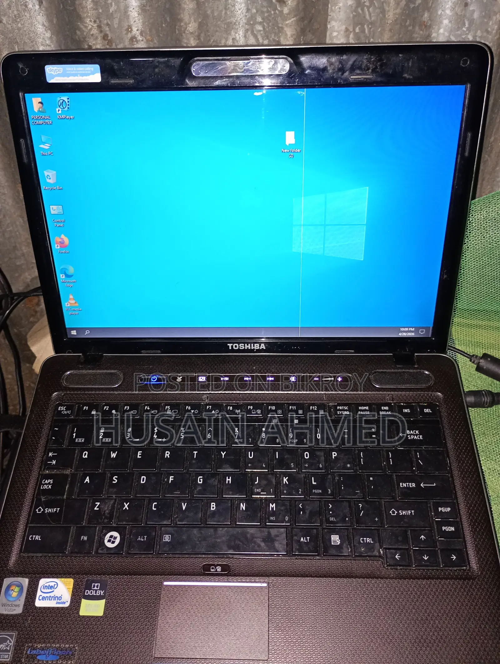 Laptop TOSHIBA 160GB HDD 2GB RAM