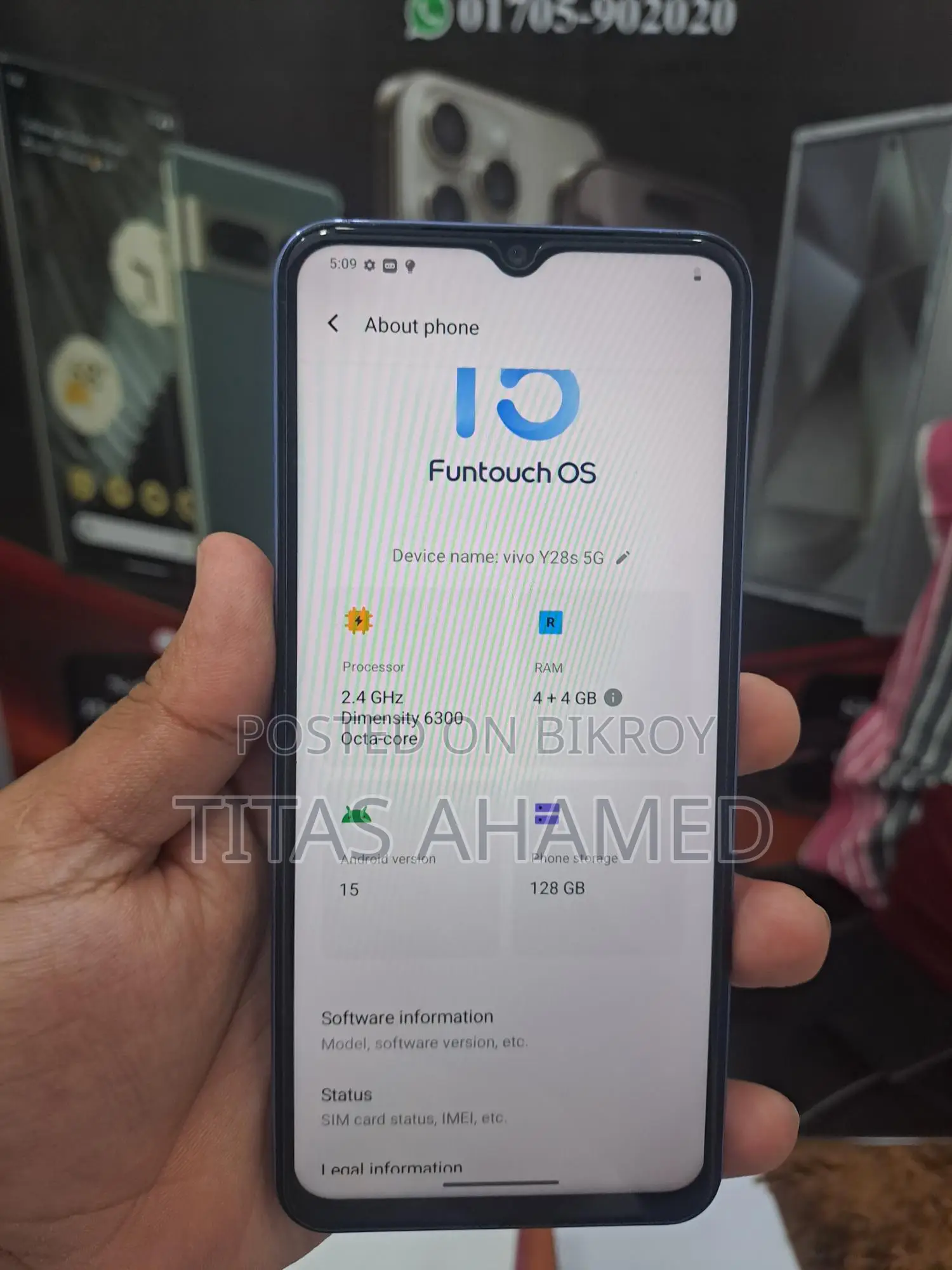 Vivo y28s 5g 4+128 (Used)