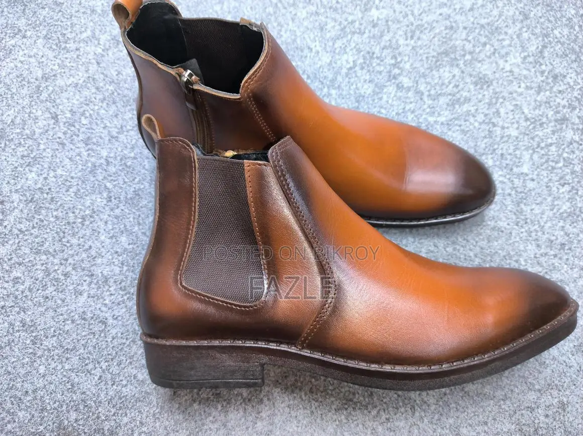 100% Genuine Leather Chelsea Boots Black & Brown