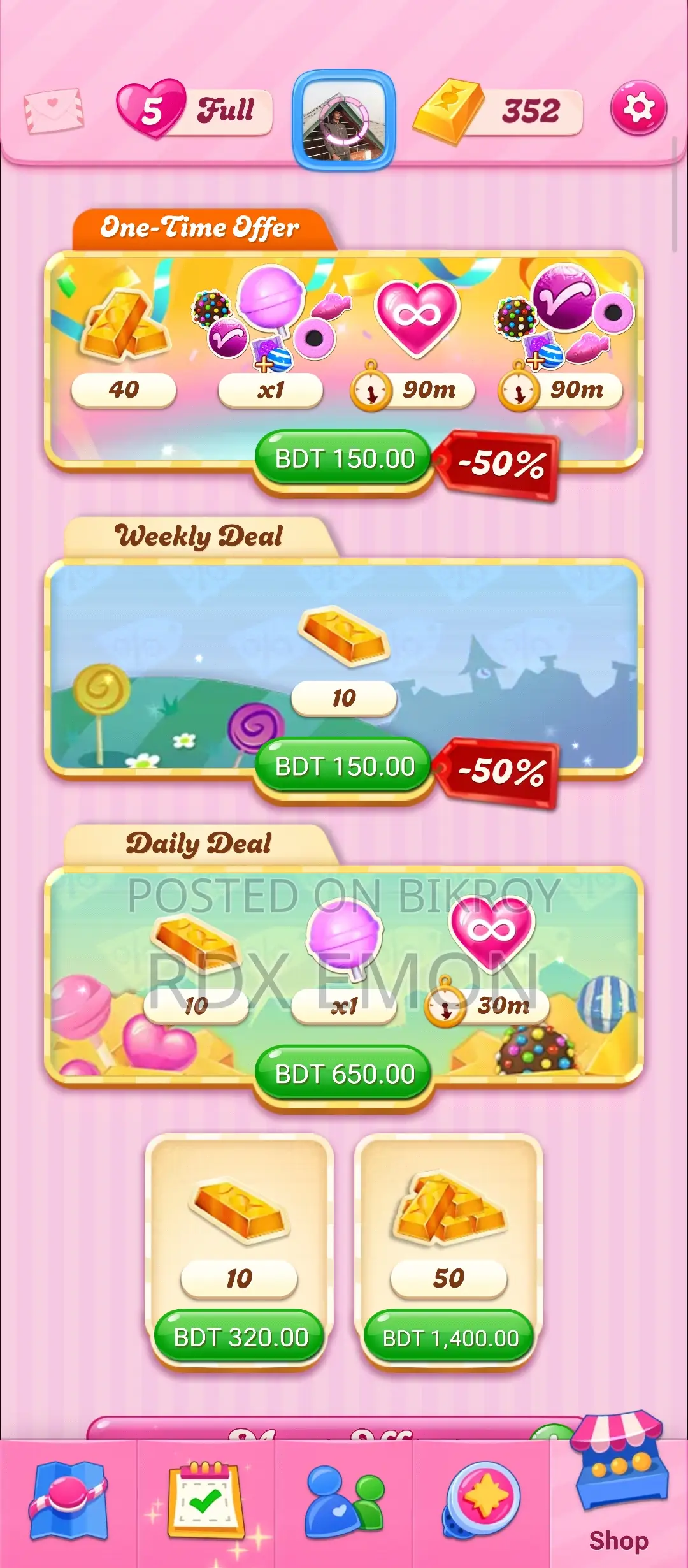 Candy Crush Saga ID Sell Level 3800 Gold 352