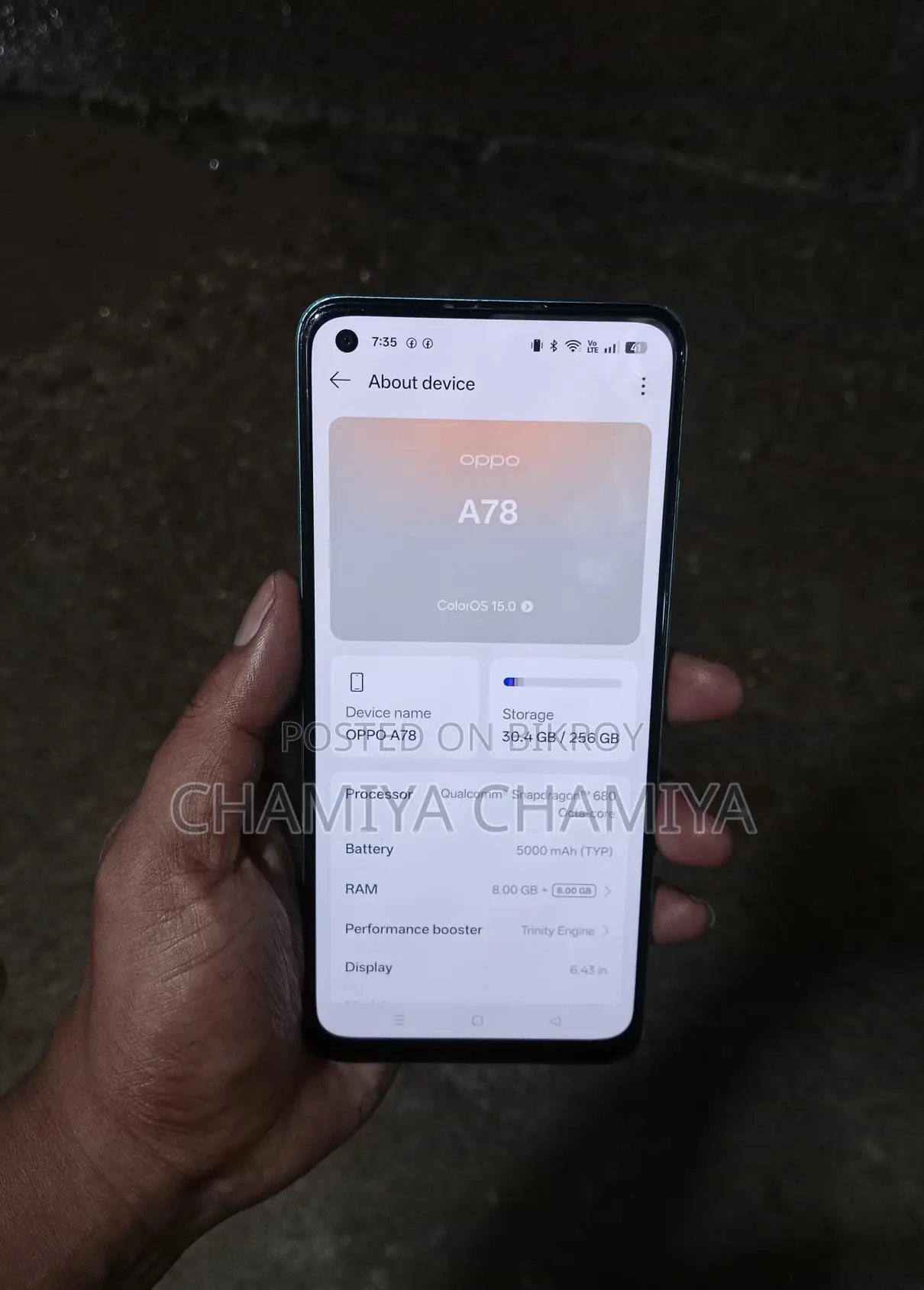 OPPO A78 8+8GB 256 (Used)