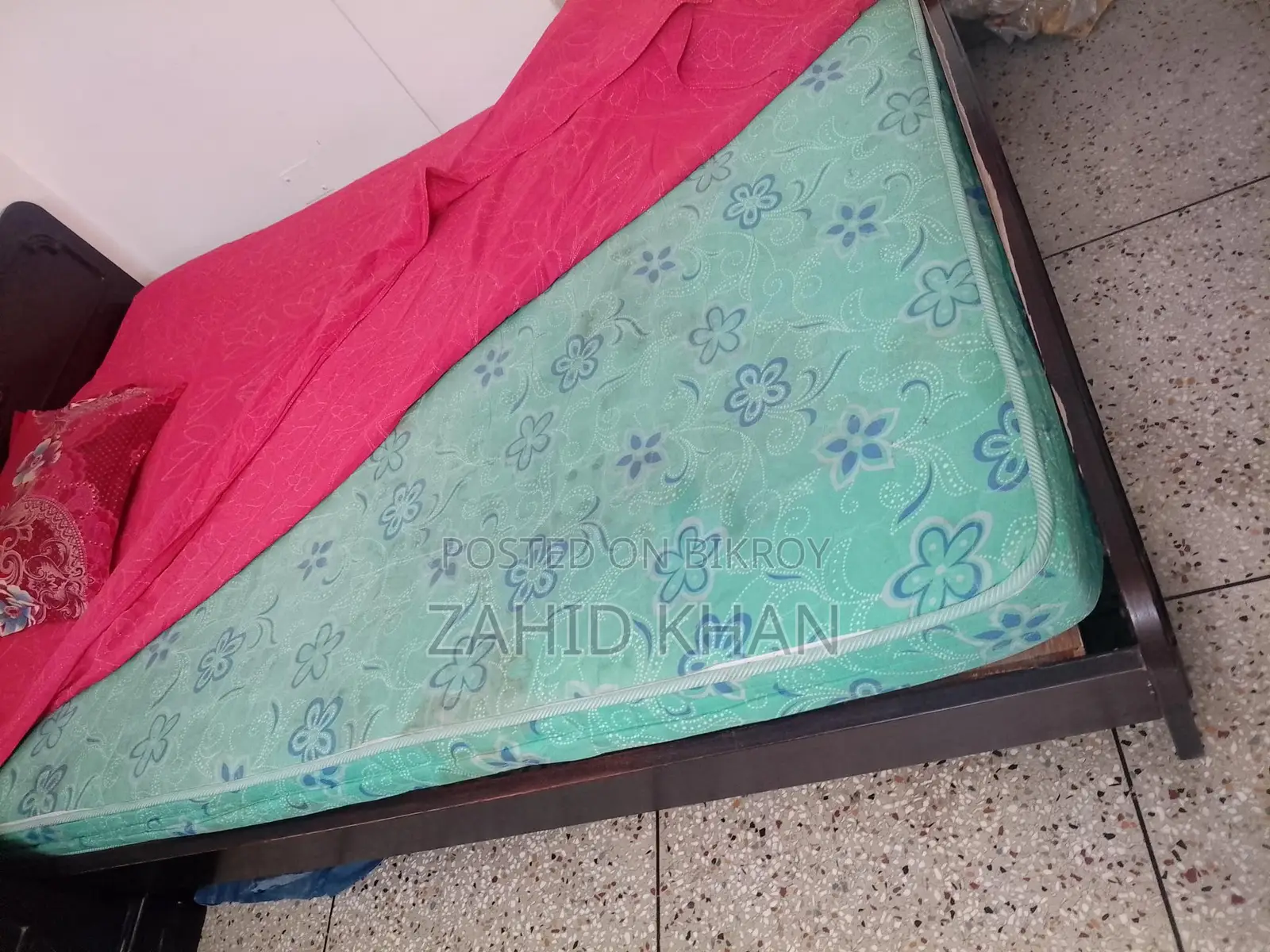 Bed, Meat-safe, Table, and Mattress