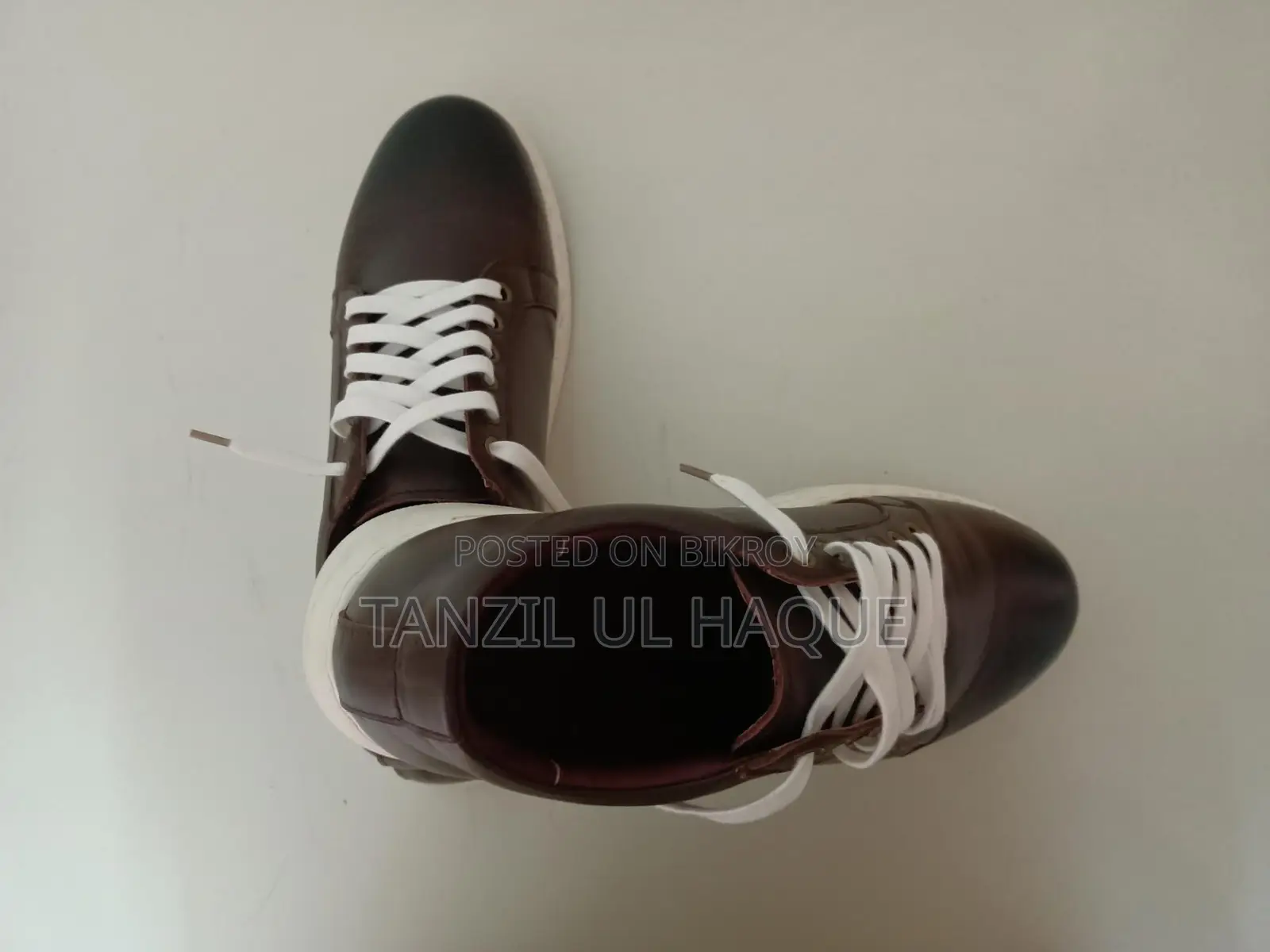 Brown Colour Leather Sneaker, Size 43