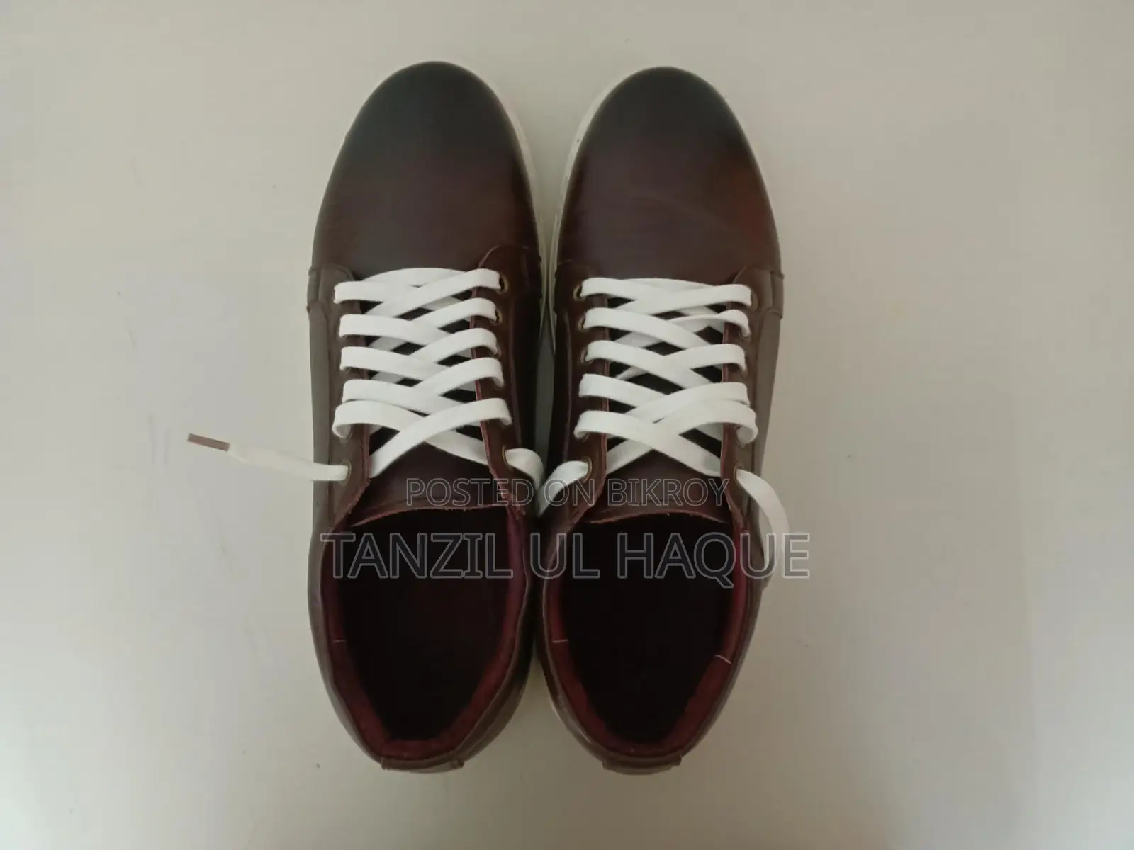 Brown Colour Leather Sneaker, Size 43