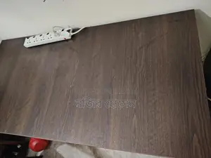 Simplex Desk - T Shape, Dark Wood Grain