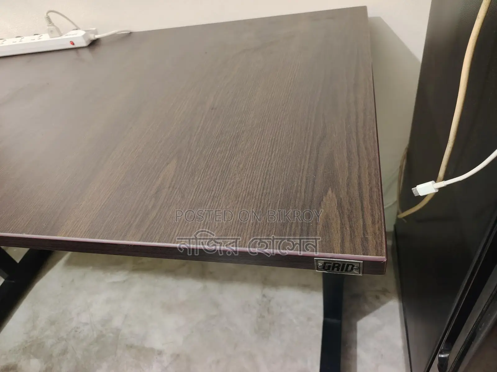 Simplex Desk - T Shape, Dark Wood Grain