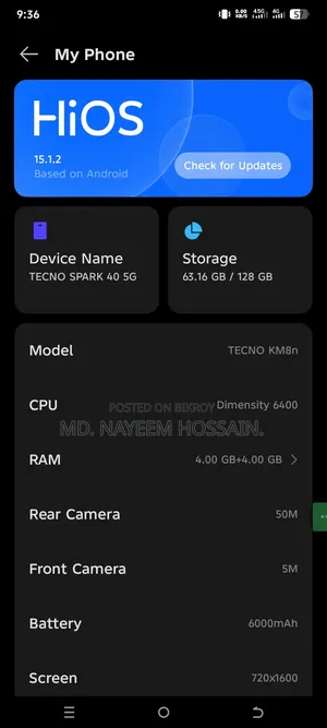 Tecno Spark 40 128 GB Green